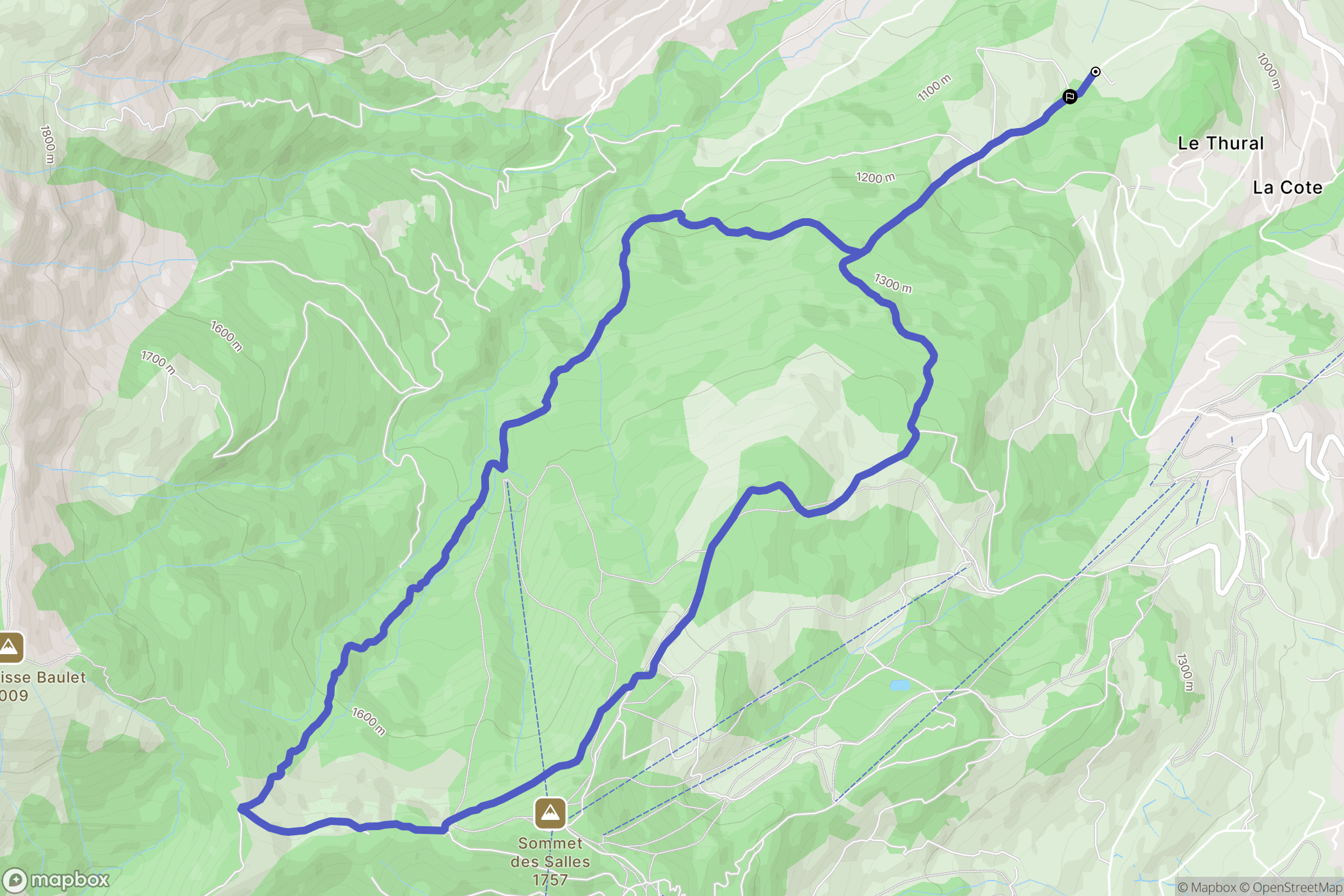 Combloux : carte du parcours de randonnée - France