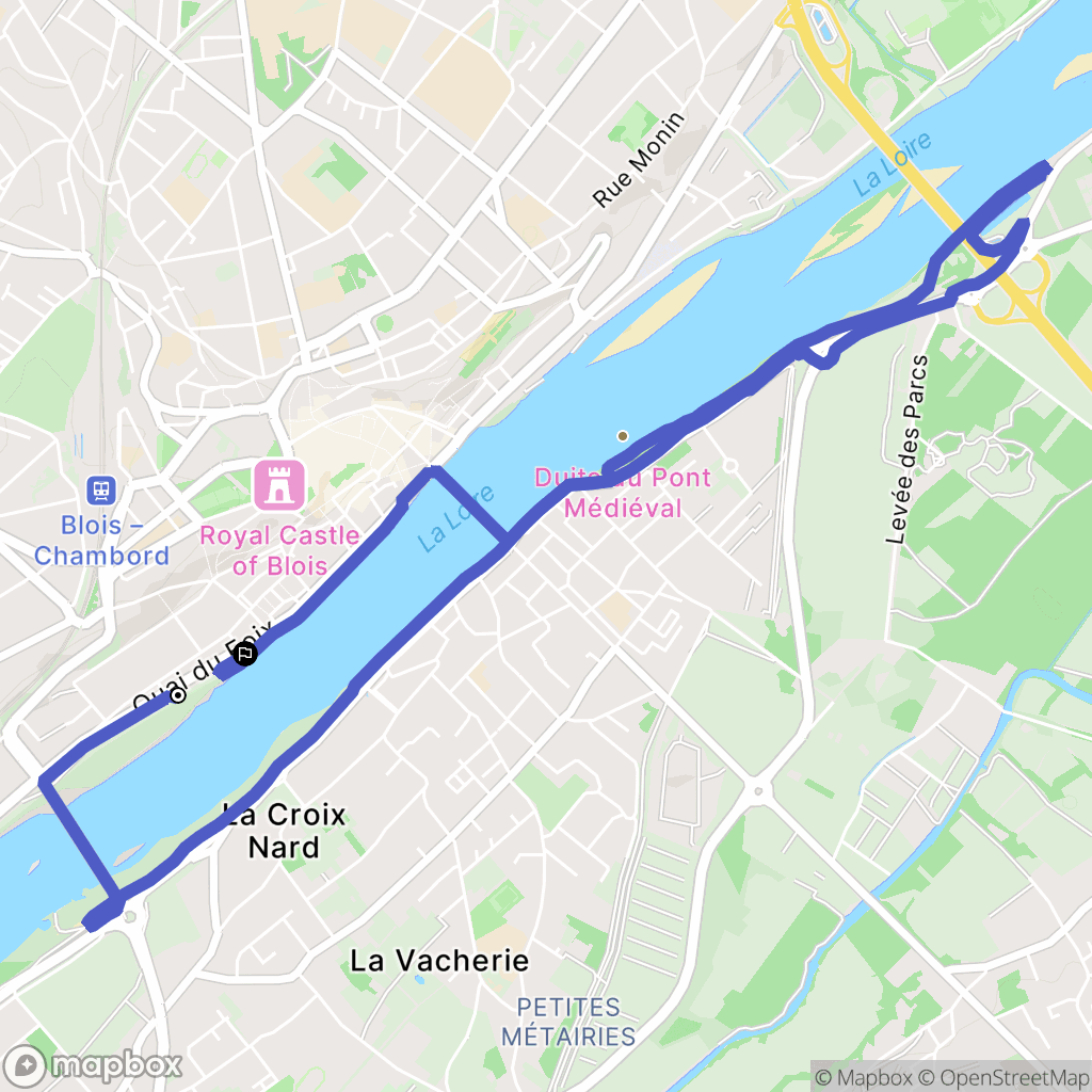 Blois : carte du parcours de randonnée - France