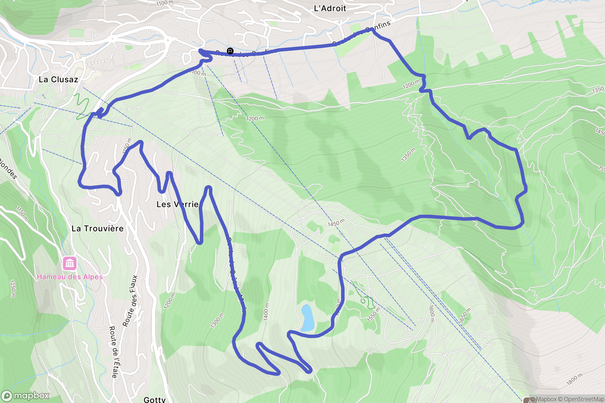 La Clusaz : carte du parcours de randonnée - France