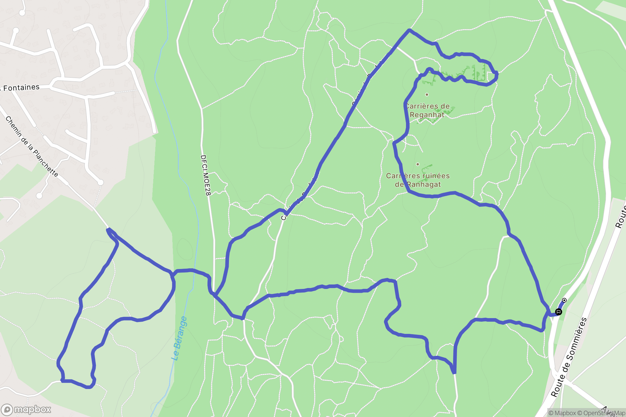 Saint-Geniès-des-Mourgues : carte du parcours de randonnée - France