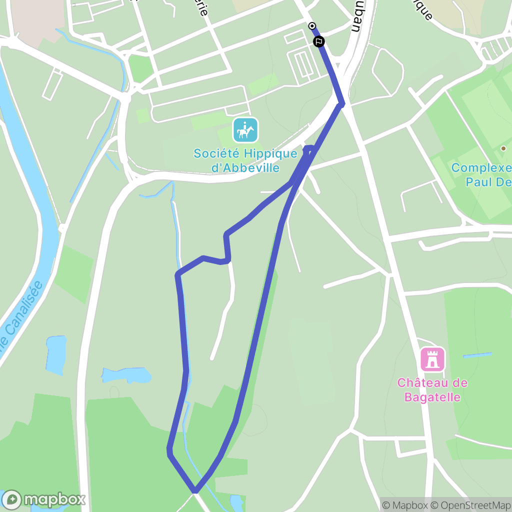 Abbeville : carte du parcours de randonnée - France