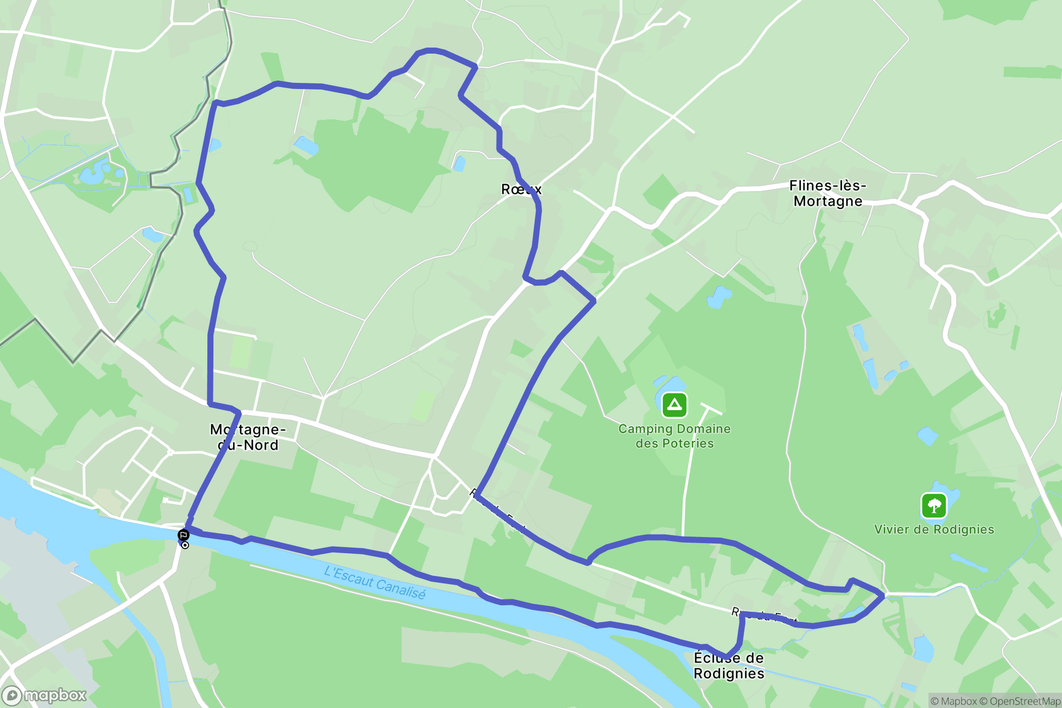 Mortagne-du-Nord : carte du parcours de randonnée - France