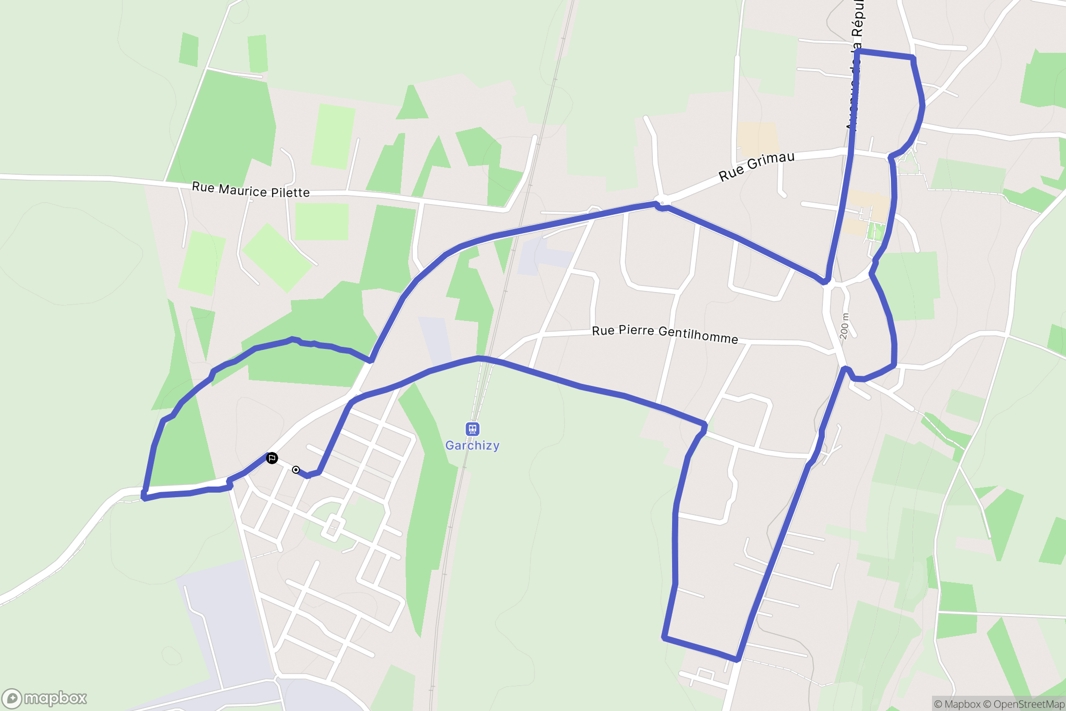 Garchizy : carte du parcours de randonnée - France