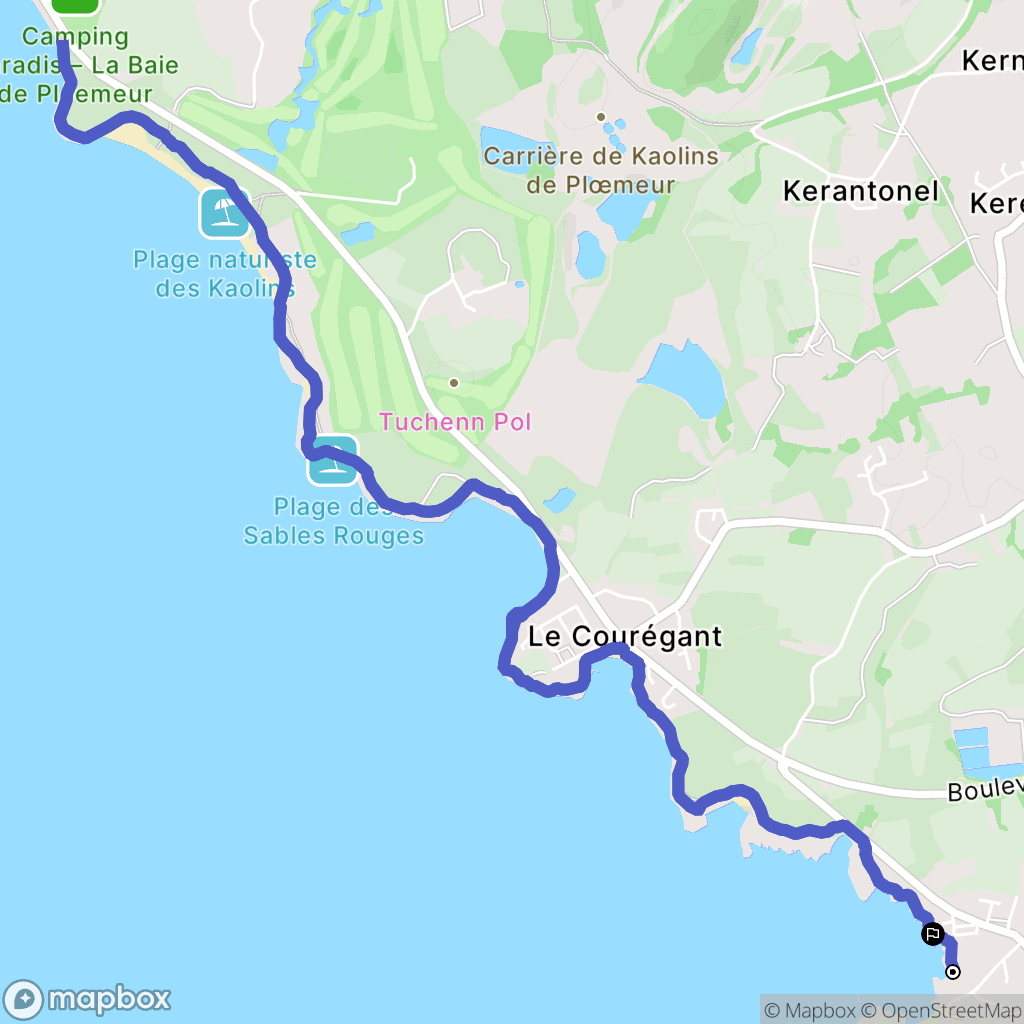 Ploemeur : carte du parcours de randonnée - France