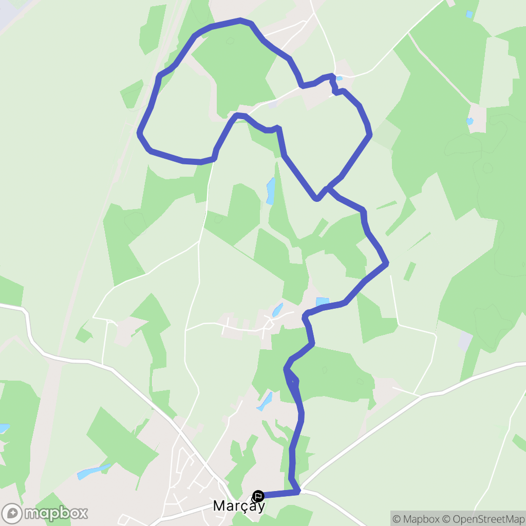 Marçay : carte du parcours de randonnée - France