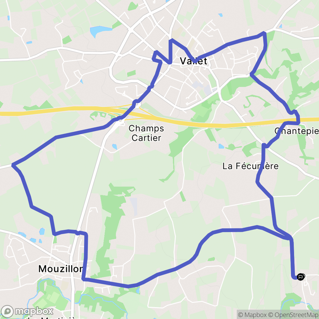 Vallet : carte du parcours de randonnée - France