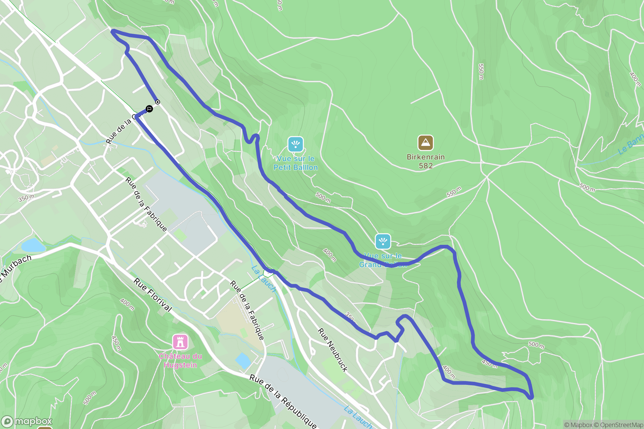 Buhl : carte du parcours de randonnée - France