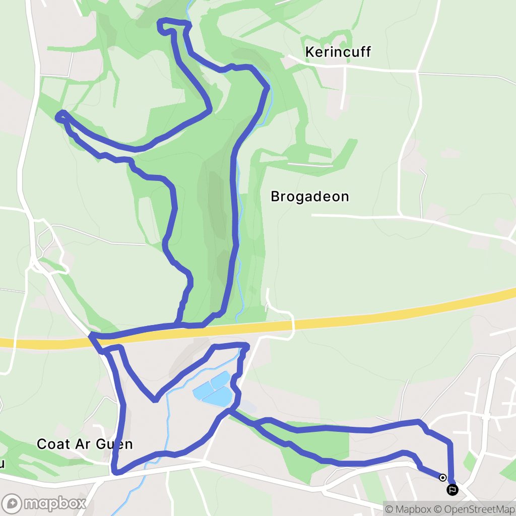 Saint-Thégonnec Loc-Eguiner : carte du parcours de randonnée - France