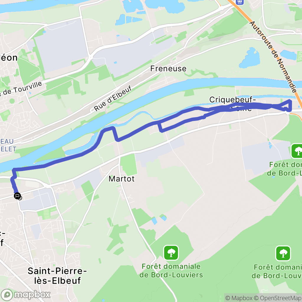 Saint-Pierre-lès-Elbeuf : carte du parcours de randonnée - France