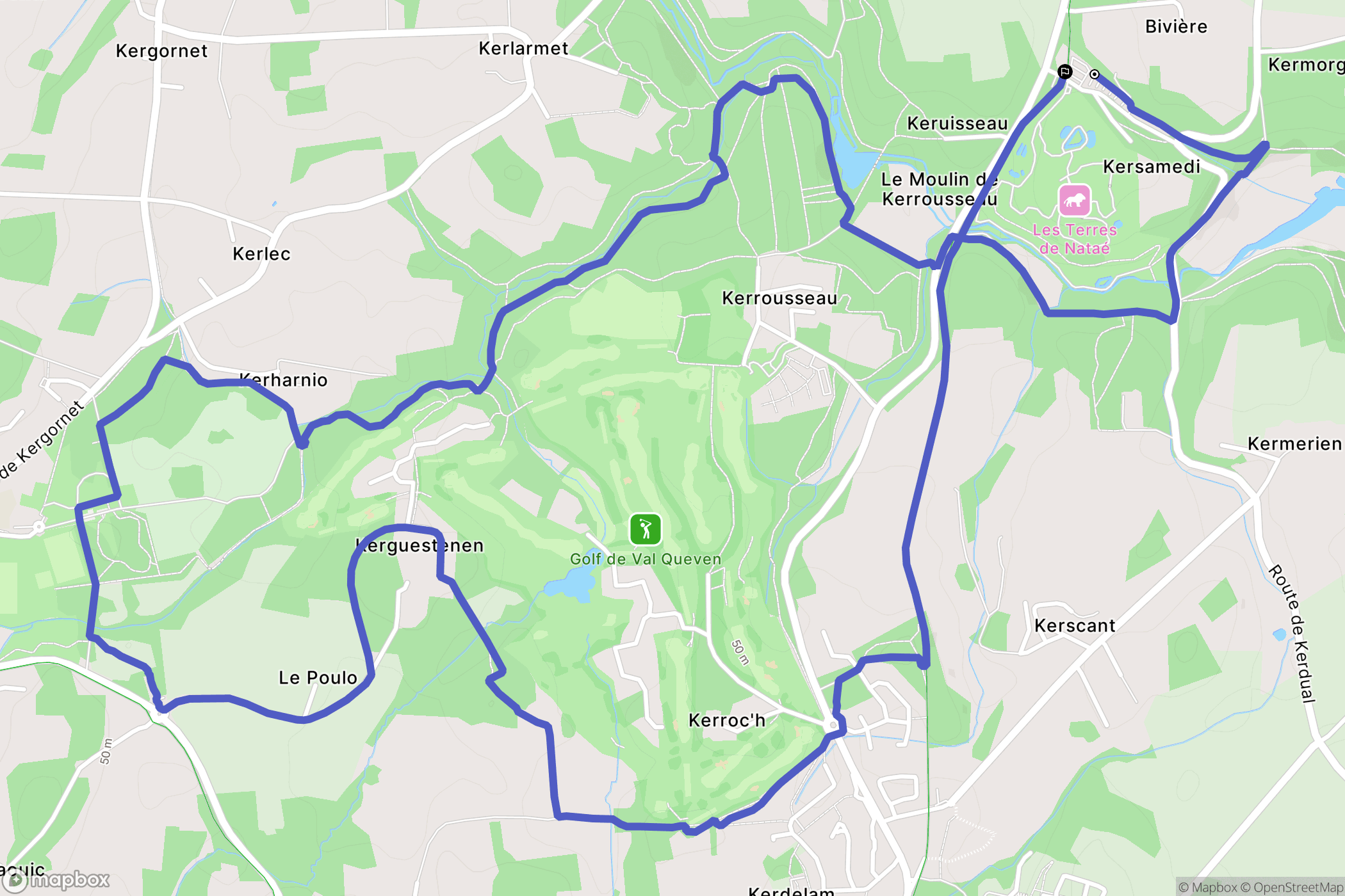 Pont-Scorff : carte du parcours de randonnée - France