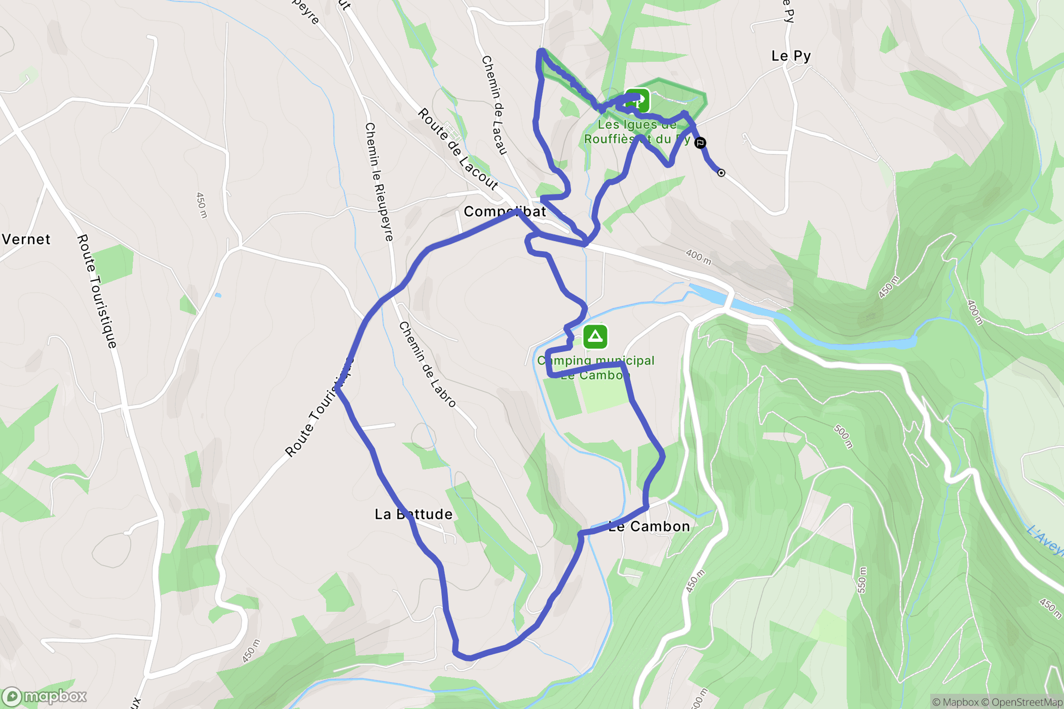 Compolibat : carte du parcours de randonnée - France