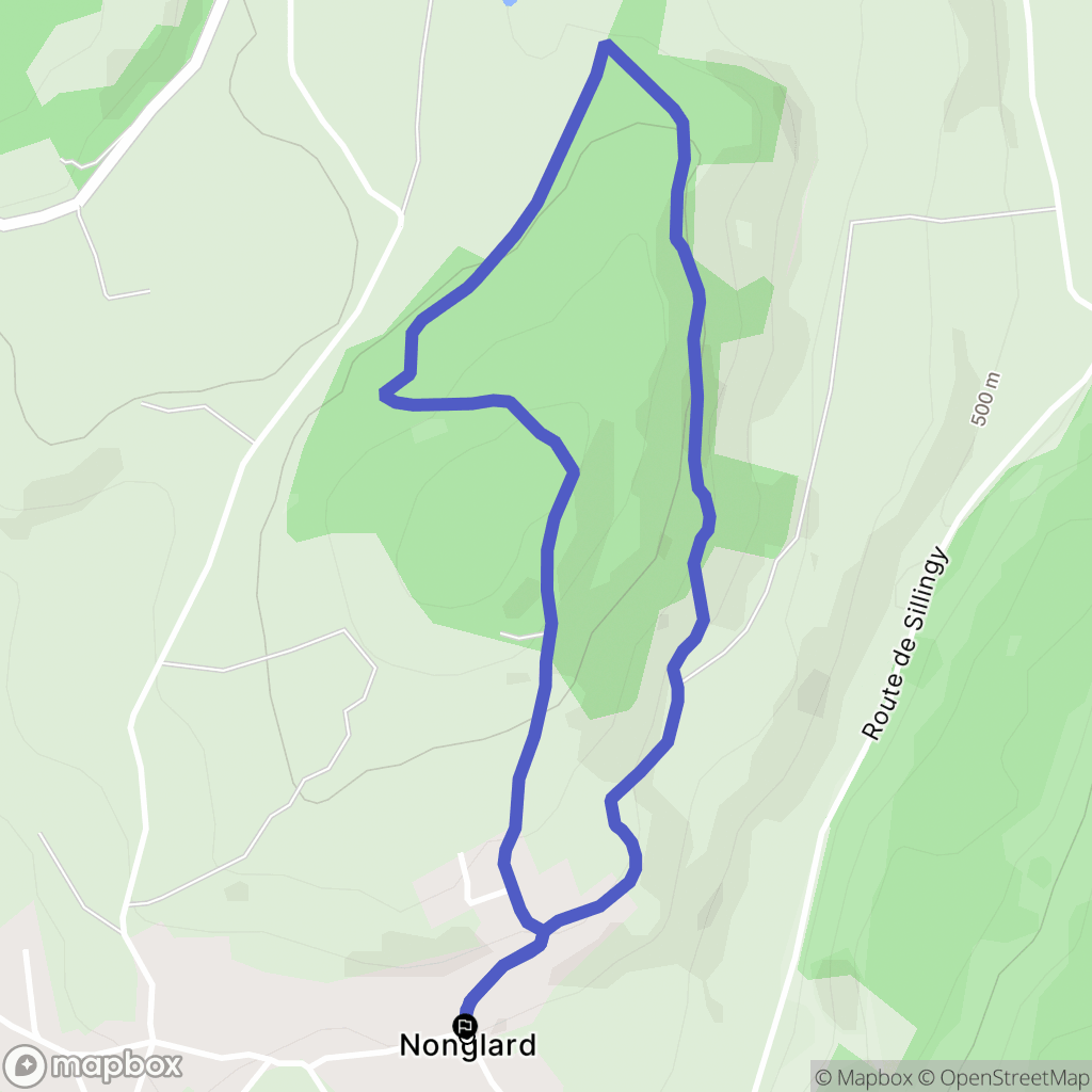 Nonglard : carte du parcours de randonnée - France