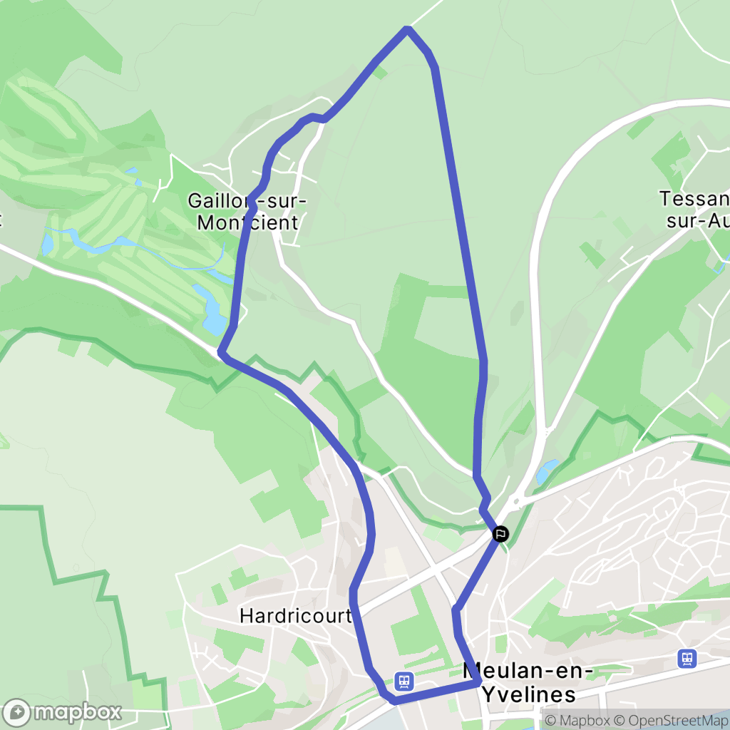 Meulan-en-Yvelines : carte du parcours de randonnée - France