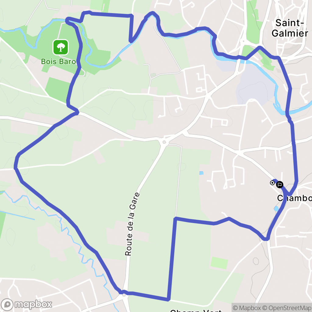 Chambœuf : carte du parcours de randonnée - France