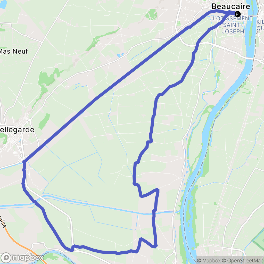 Beaucaire : carte du parcours de randonnée - France