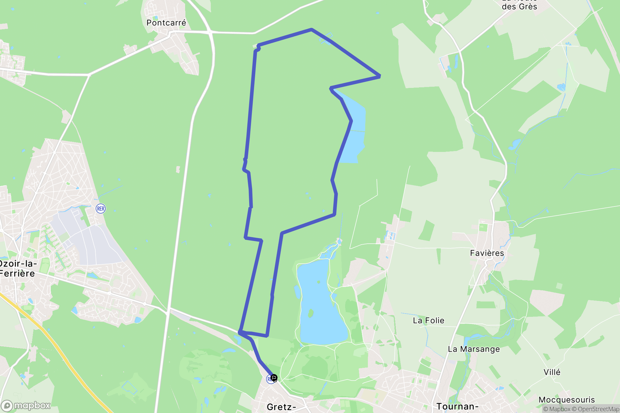 Gretz-Armainvilliers : carte du parcours de randonnée - France