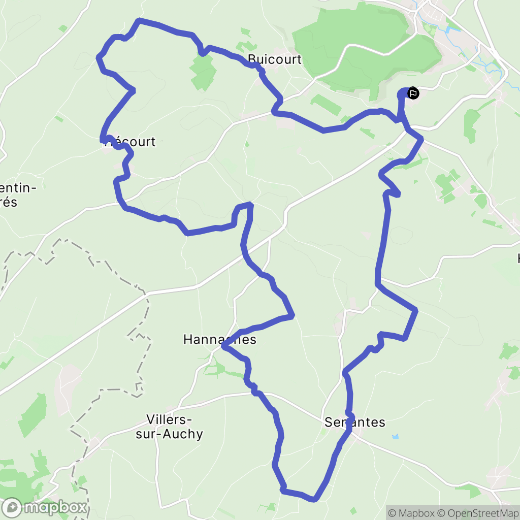 Gerberoy : carte du parcours de randonnée - France