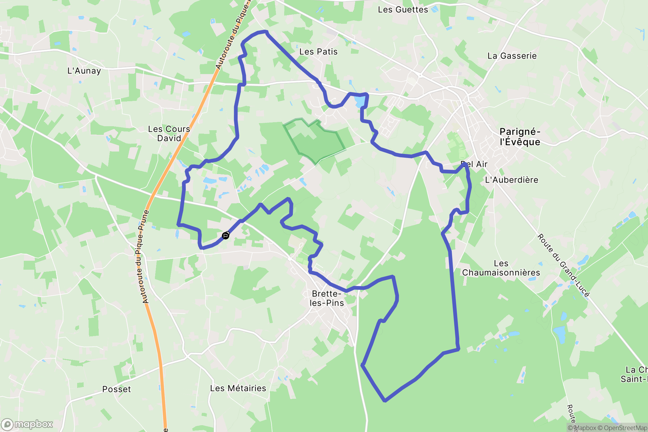 Brette-les-Pins : carte du parcours de randonnée - France