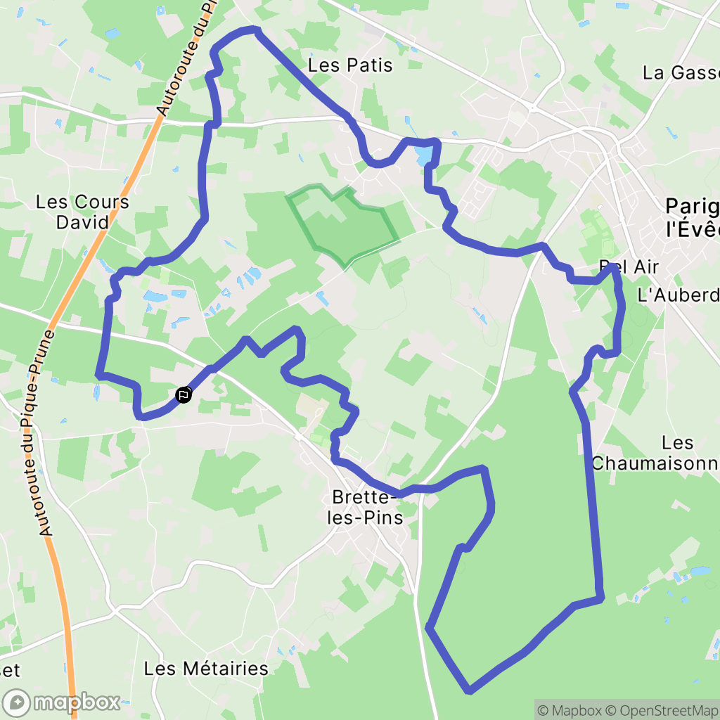 Brette-les-Pins : carte du parcours de randonnée - France
