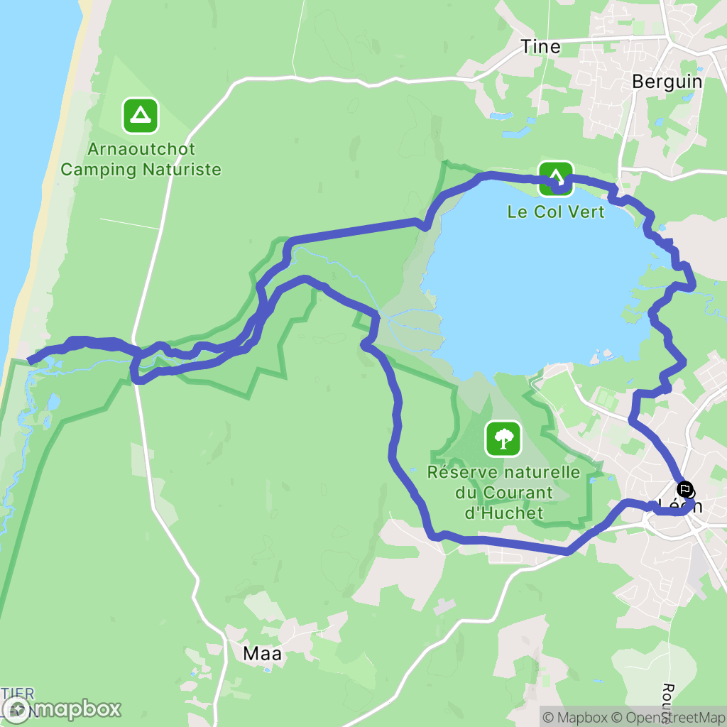 Léon : carte du parcours de randonnée - France