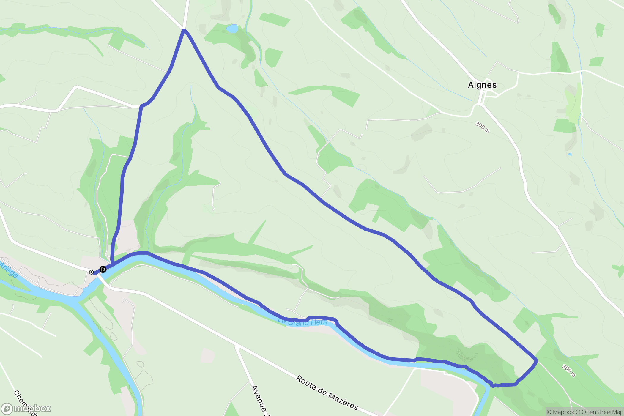 Cintegabelle : carte du parcours de randonnée - France