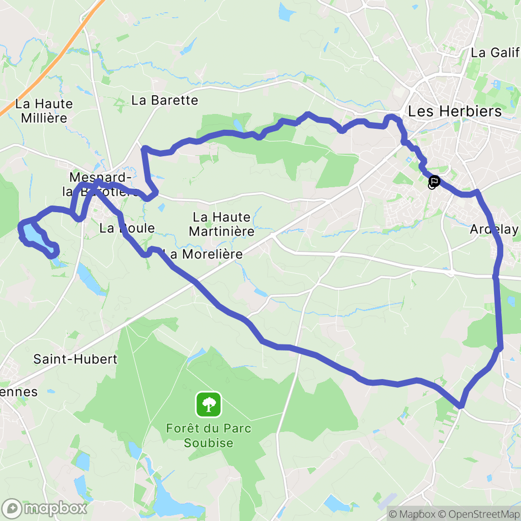Les Herbiers : carte du parcours de randonnée - France