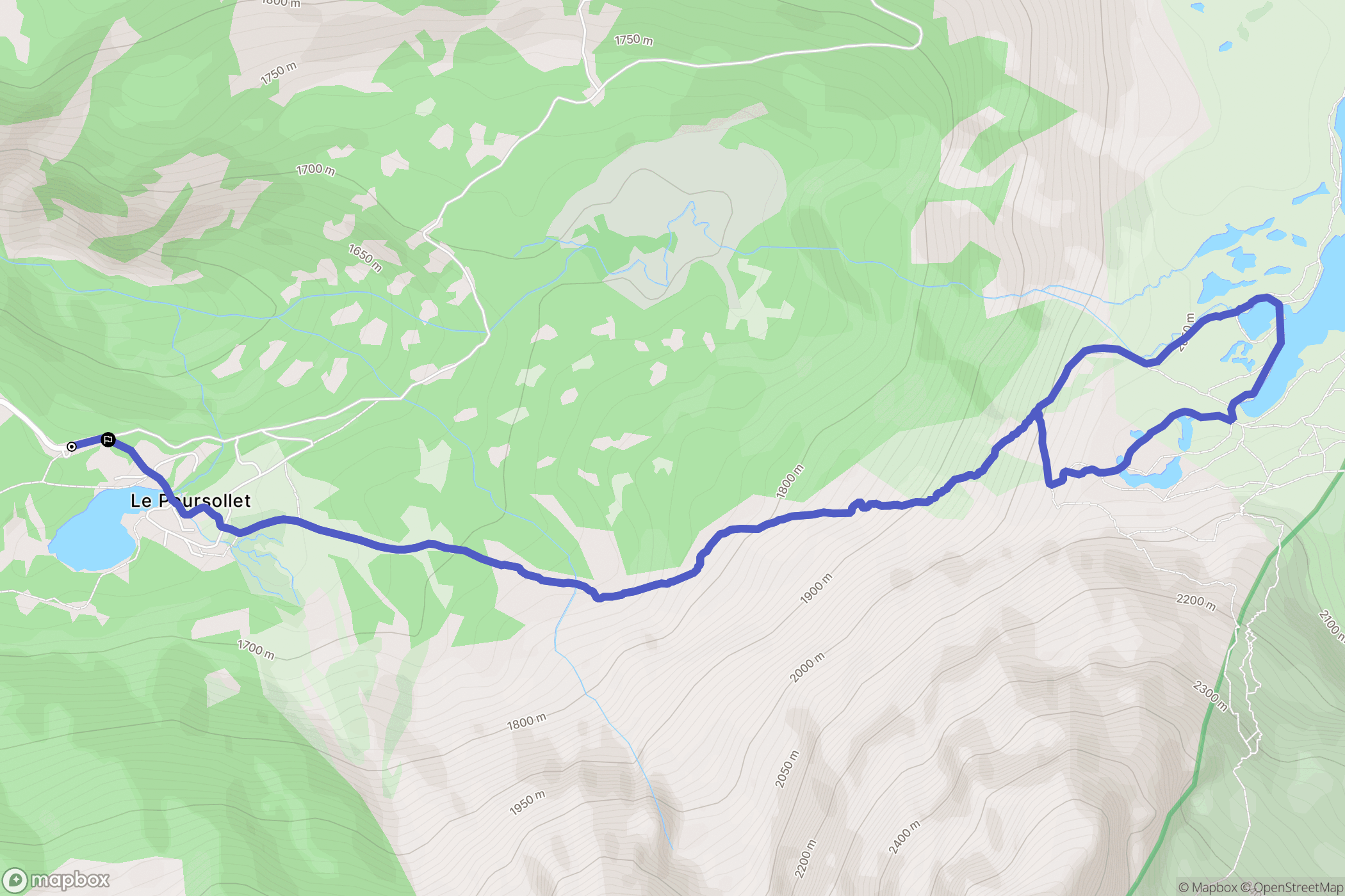 Livet-et-Gavet : carte du parcours de randonnée - France