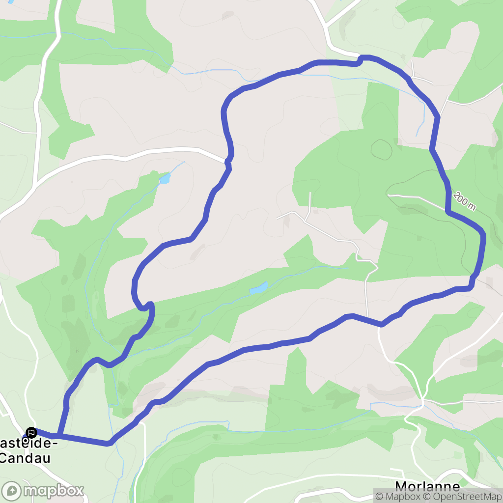 Casteide-Candau : carte du parcours de randonnée - France