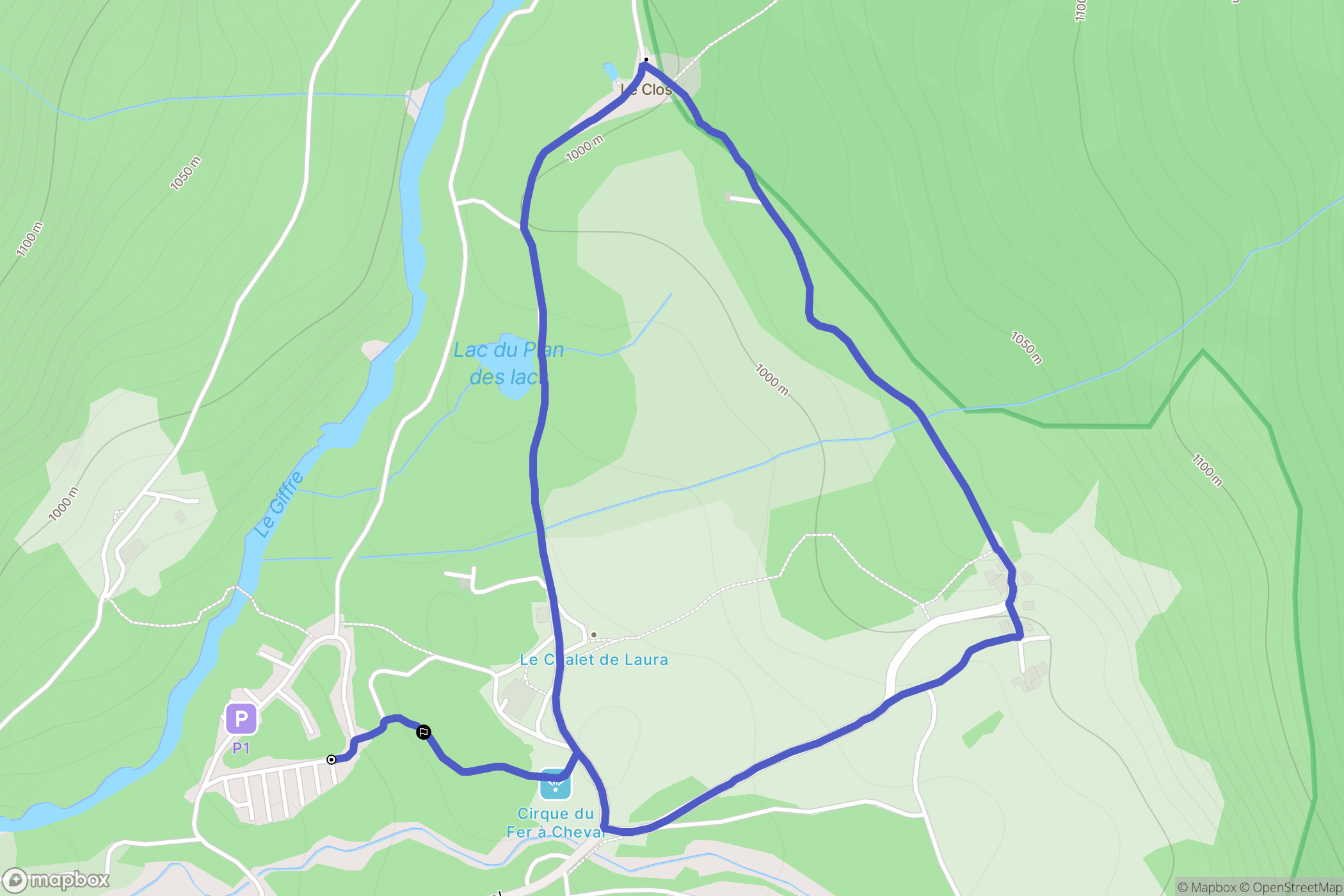 Sixt-Fer-à-Cheval : carte du parcours de randonnée - France