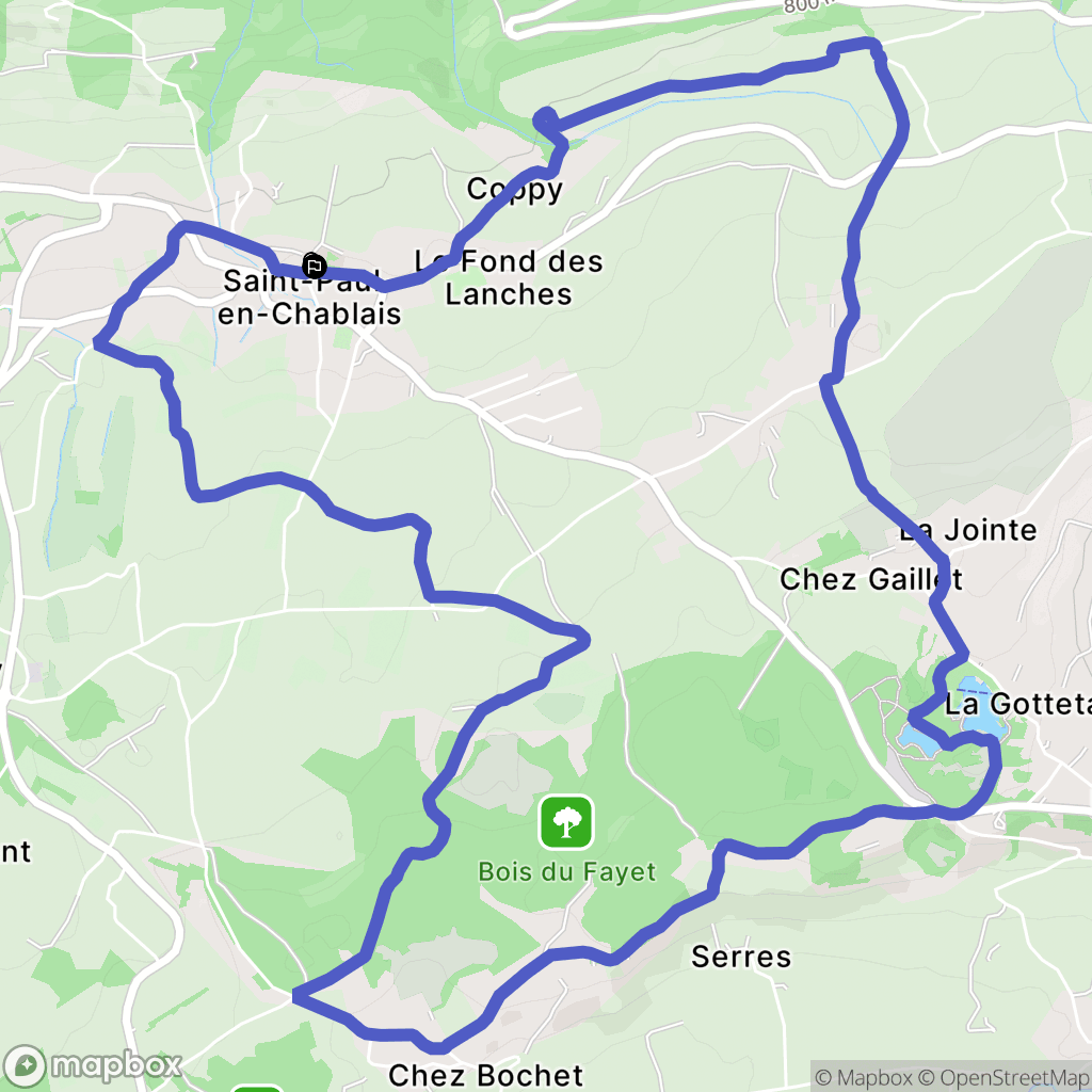 Saint-Paul-en-Chablais : carte du parcours de randonnée - France