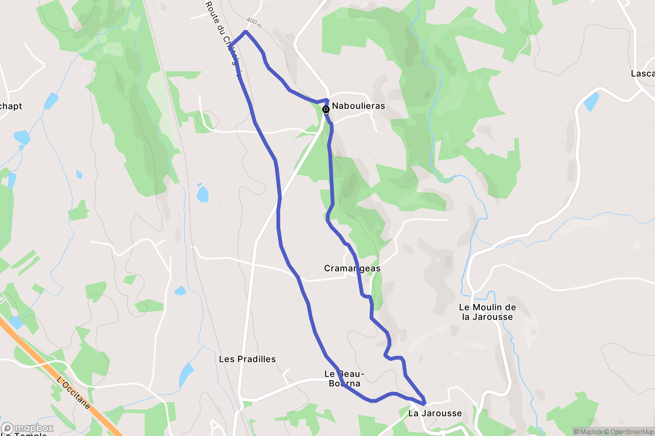 Glanges : carte du parcours de randonnée - France