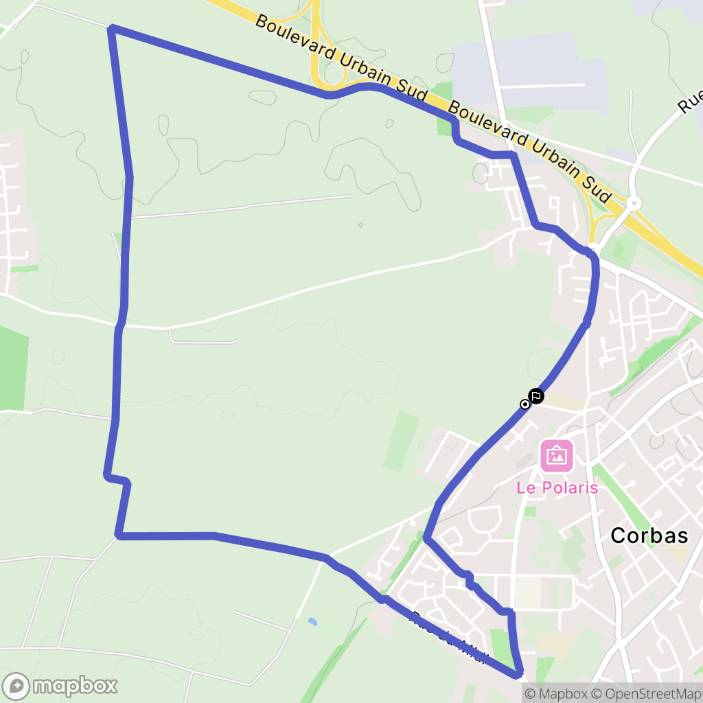 Corbas : carte du parcours de randonnée - France