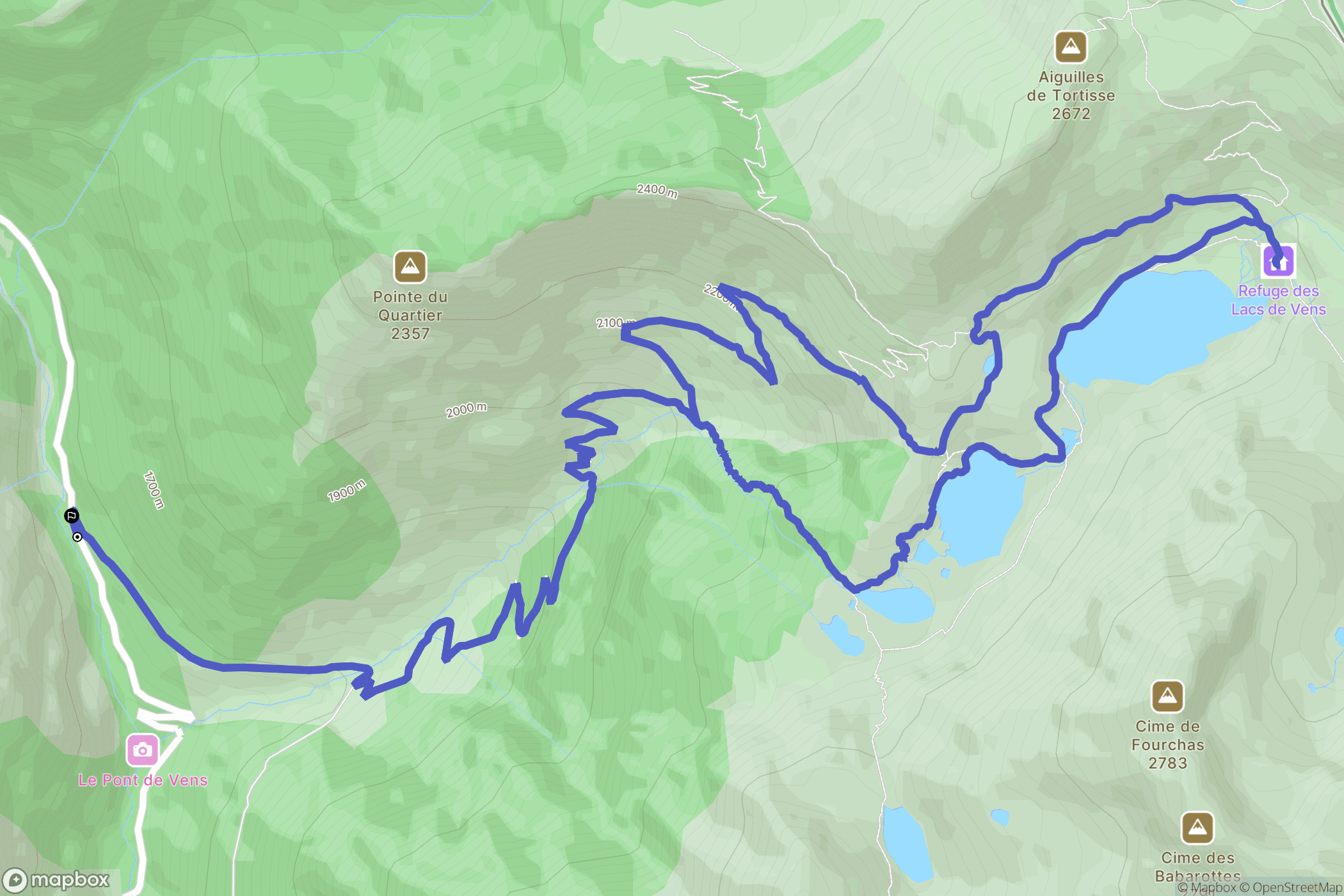 Saint-Étienne-de-Tinée : carte du parcours de randonnée - France
