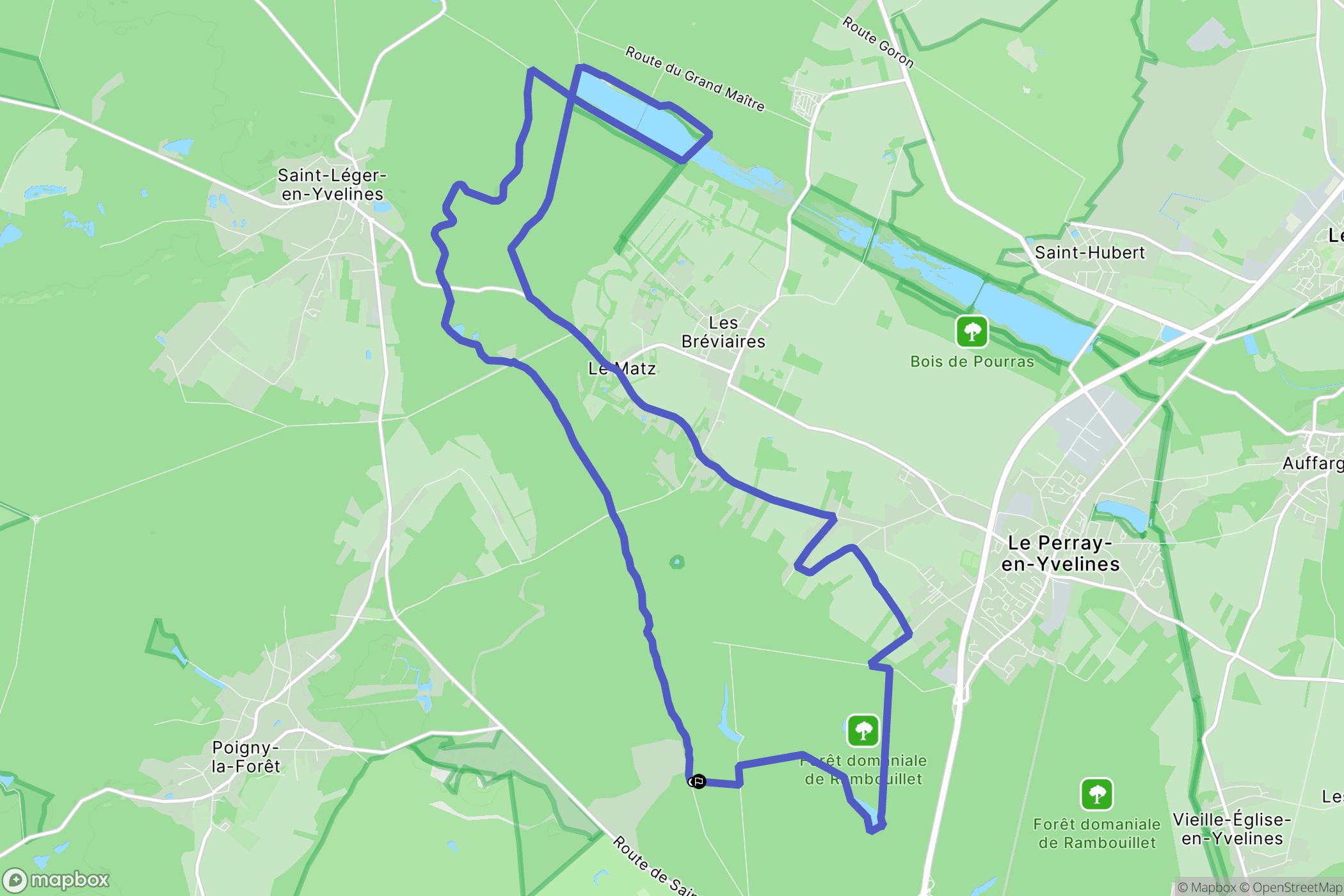Rambouillet : carte du parcours de randonnée - France