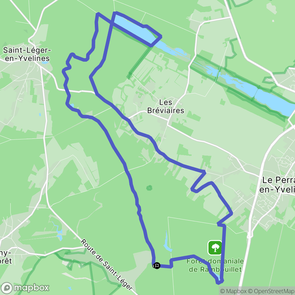 Rambouillet : carte du parcours de randonnée - France