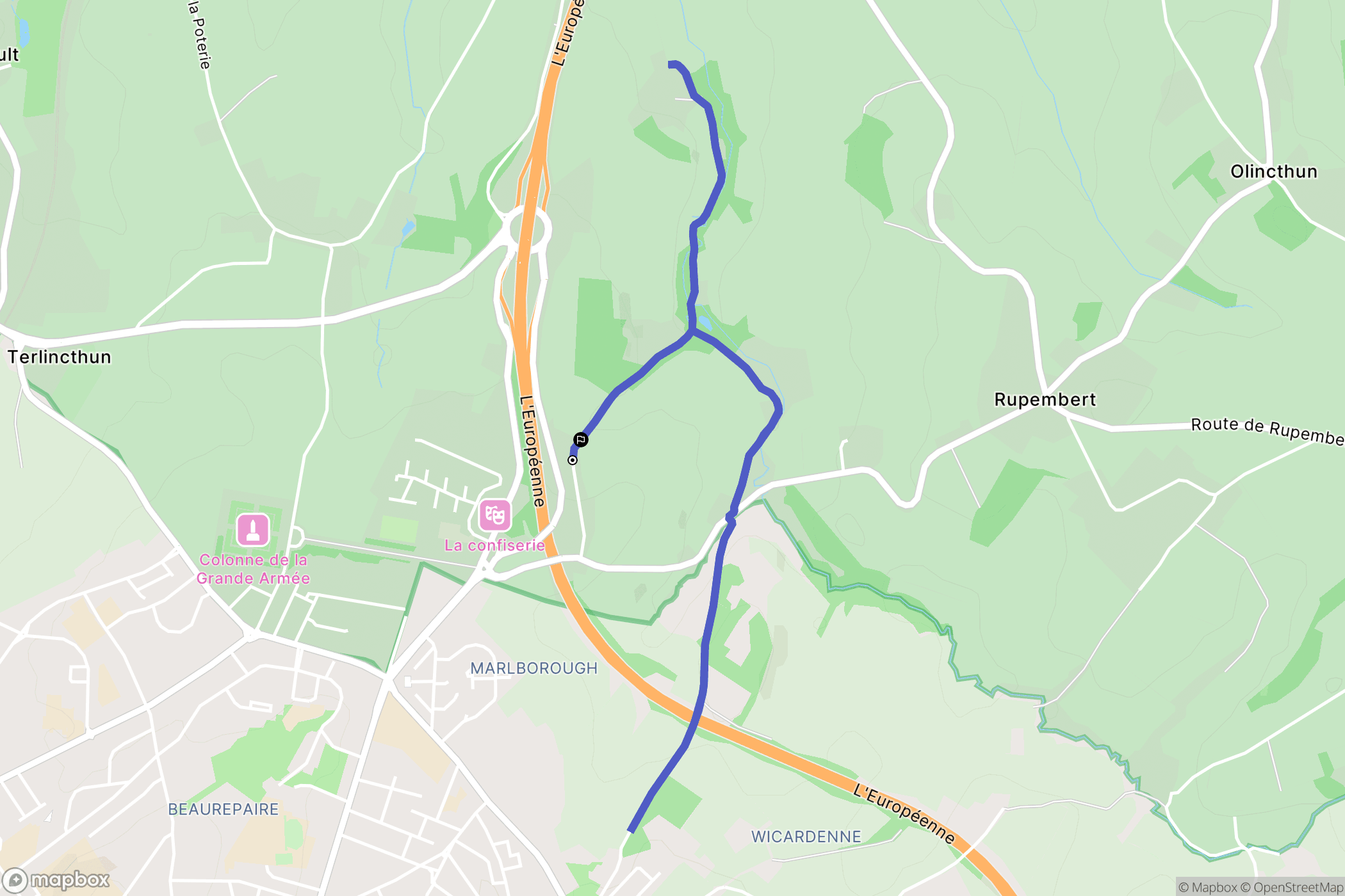Wimille : carte du parcours de randonnée - France