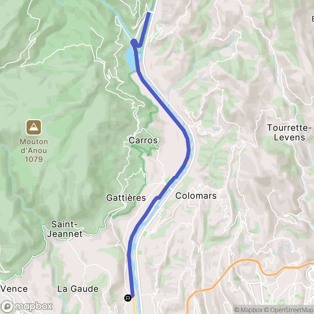 La Gaude : carte du parcours de randonnée - France