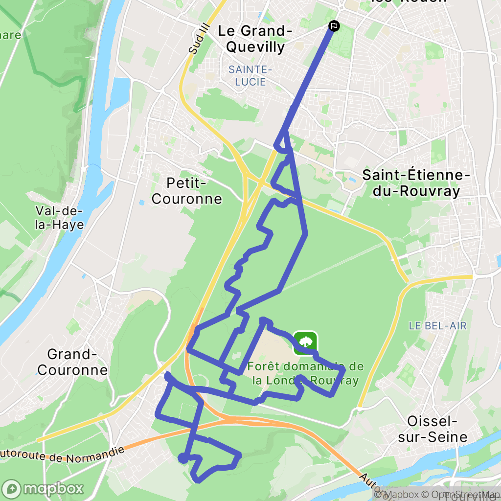 Le Grand-Quevilly : carte du parcours de randonnée - France