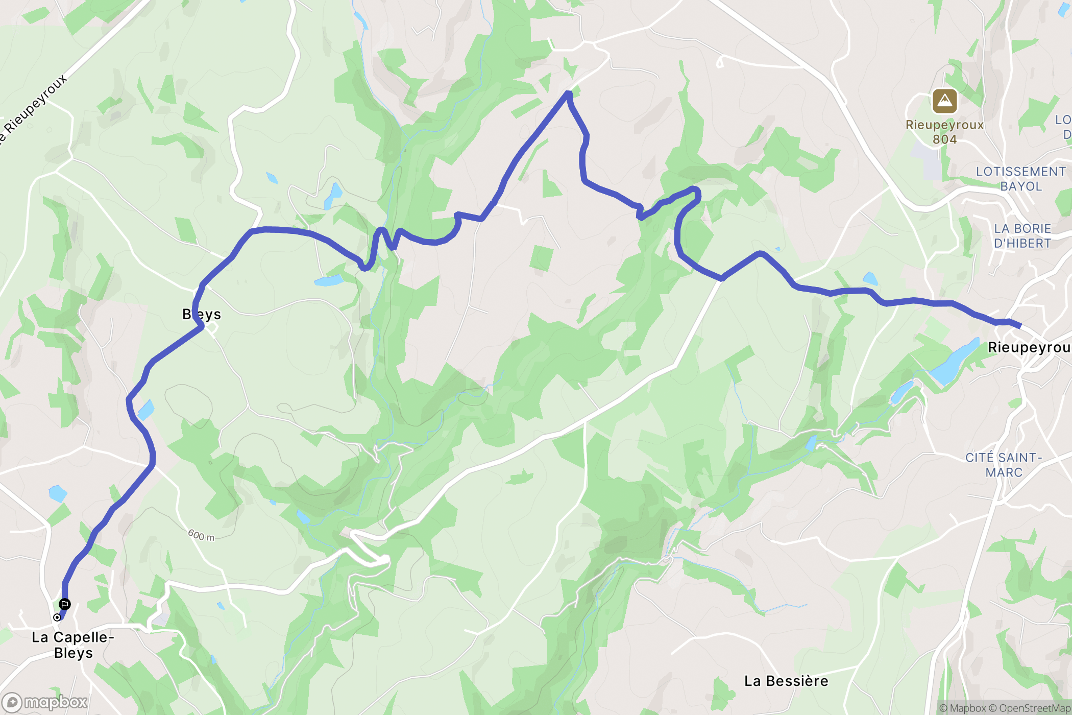 La Capelle-Bleys : carte du parcours de randonnée - France