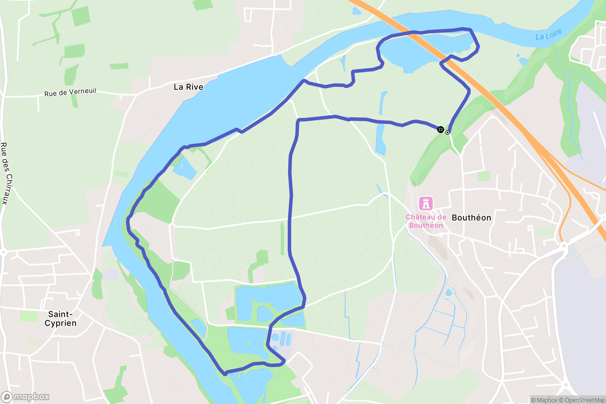 Andrézieux-Bouthéon : carte du parcours de randonnée - France