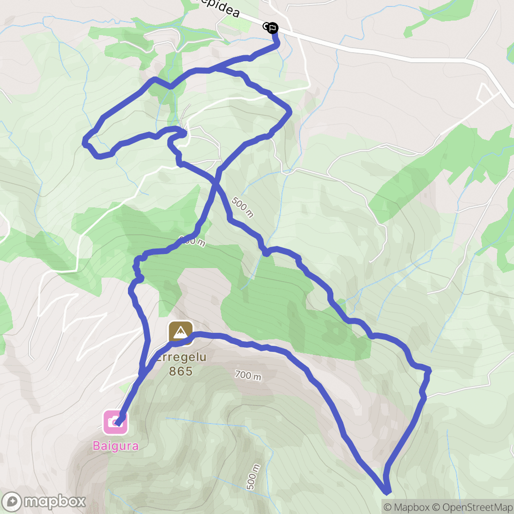 Mendionde : carte du parcours de randonnée - France