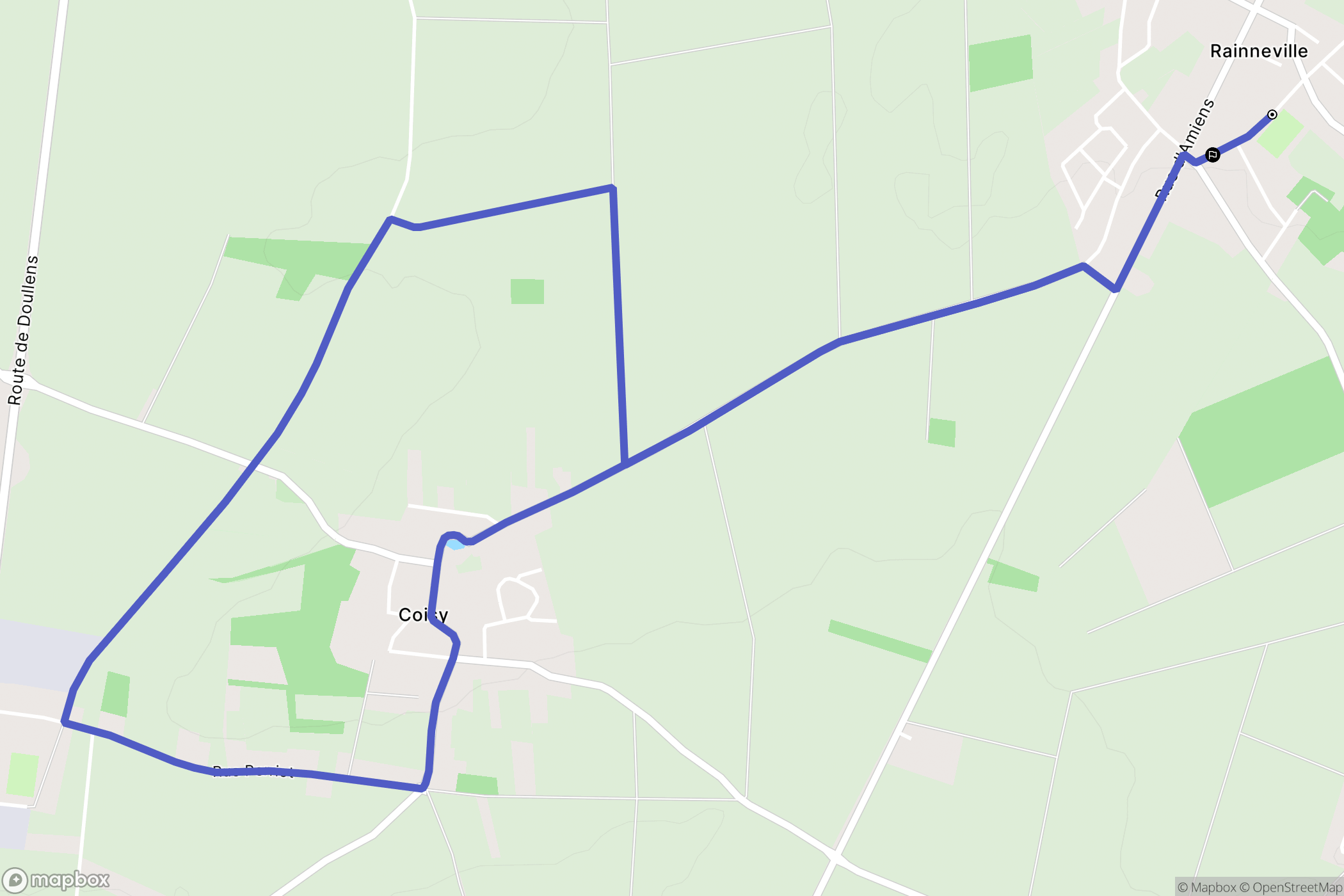 Rainneville : carte du parcours de randonnée - France