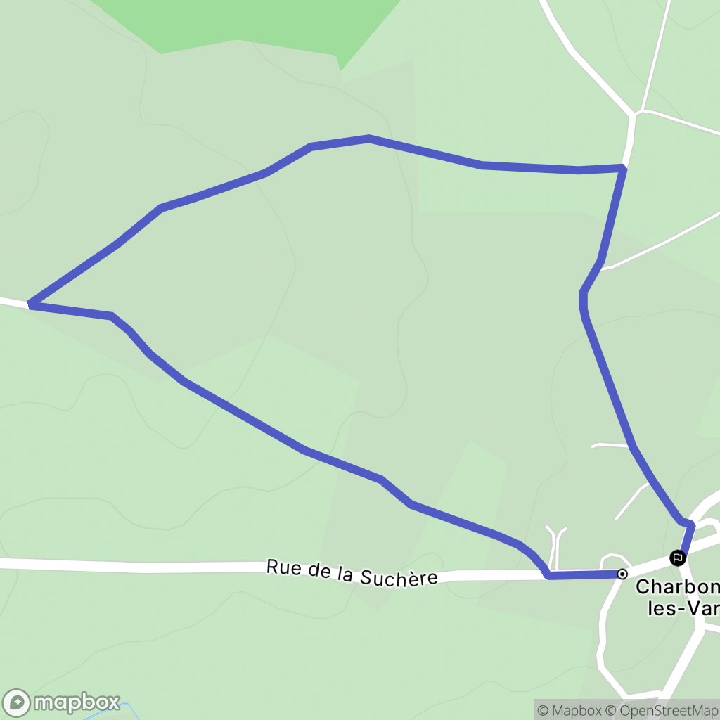 Charbonnières-les-Varennes : carte du parcours de randonnée - France