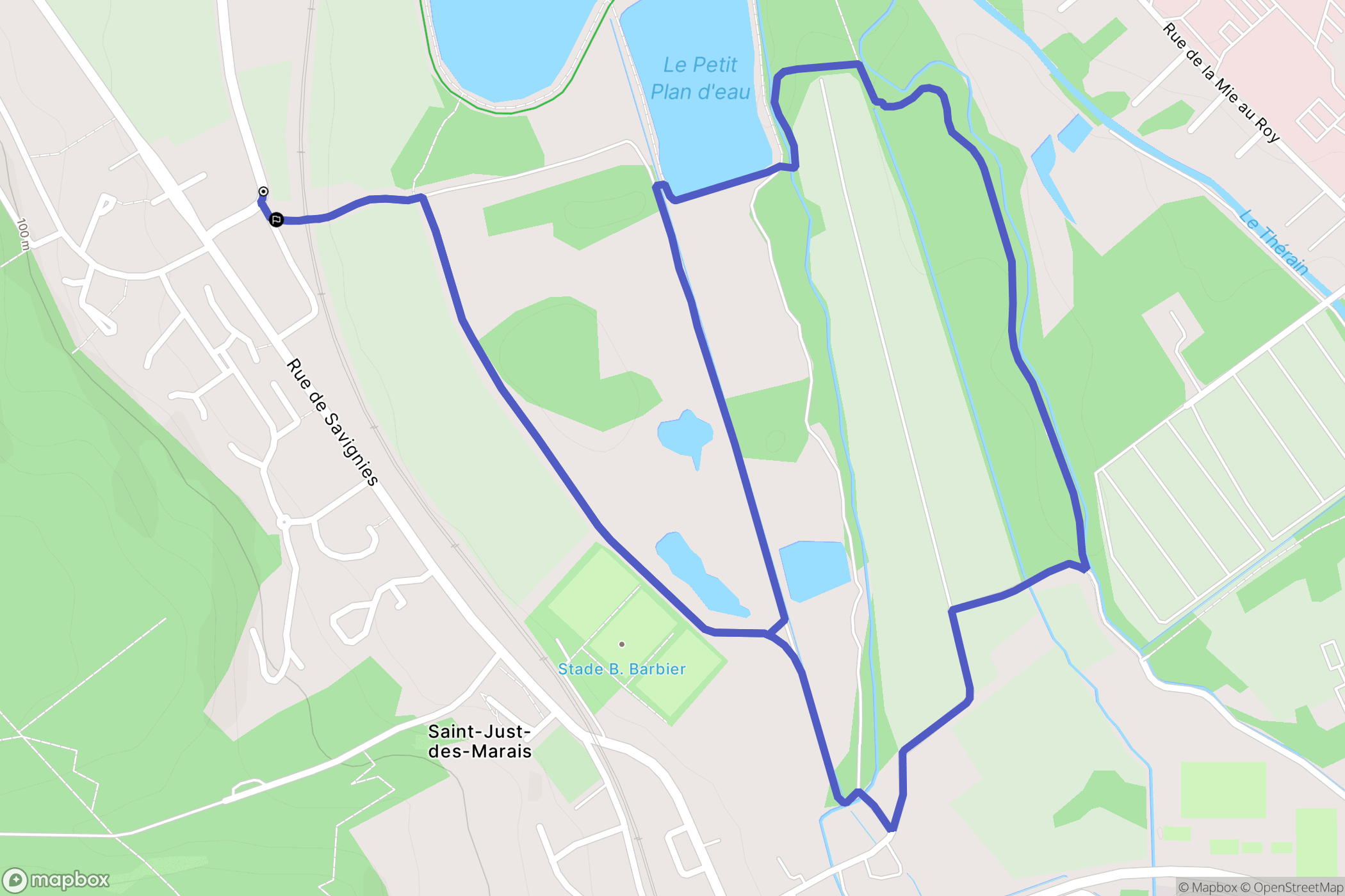 Beauvais : carte du parcours de randonnée - France