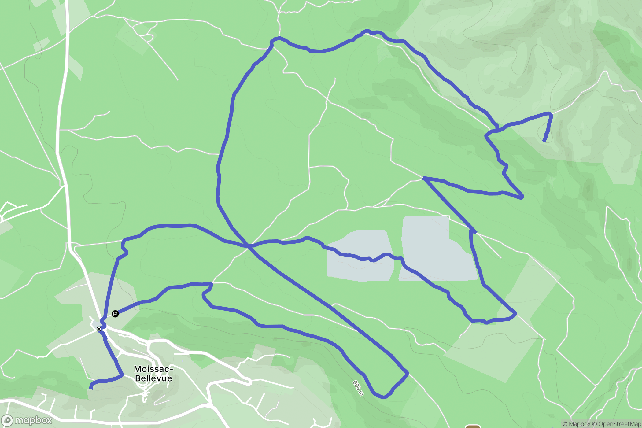Moissac-Bellevue : carte du parcours de randonnée - France