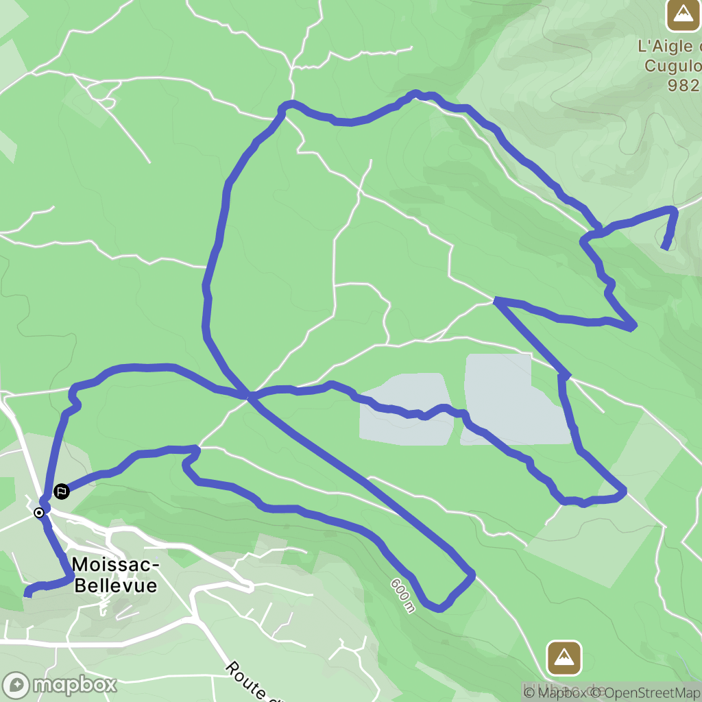 Moissac-Bellevue : carte du parcours de randonnée - France