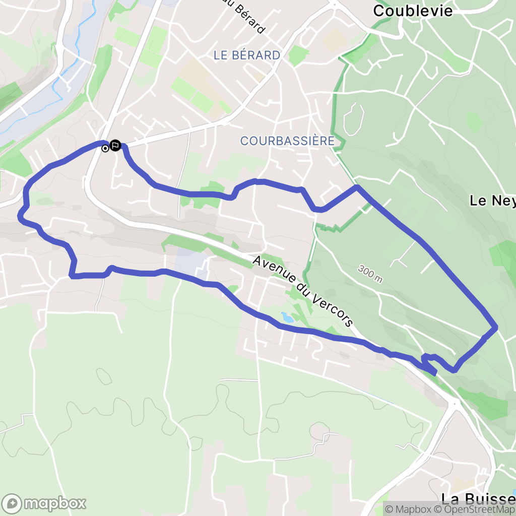 Coublevie : carte du parcours de randonnée - France