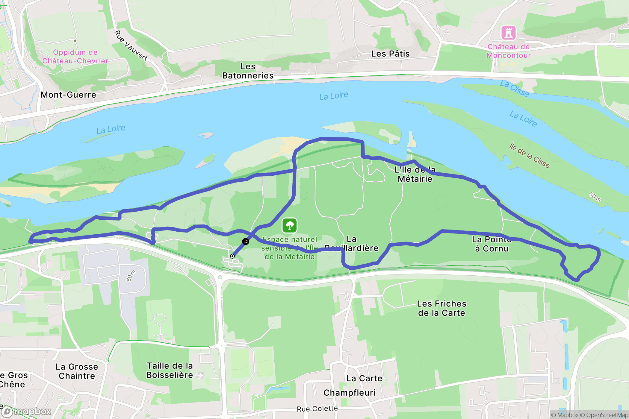 La Ville-aux-Dames : carte du parcours de randonnée - France