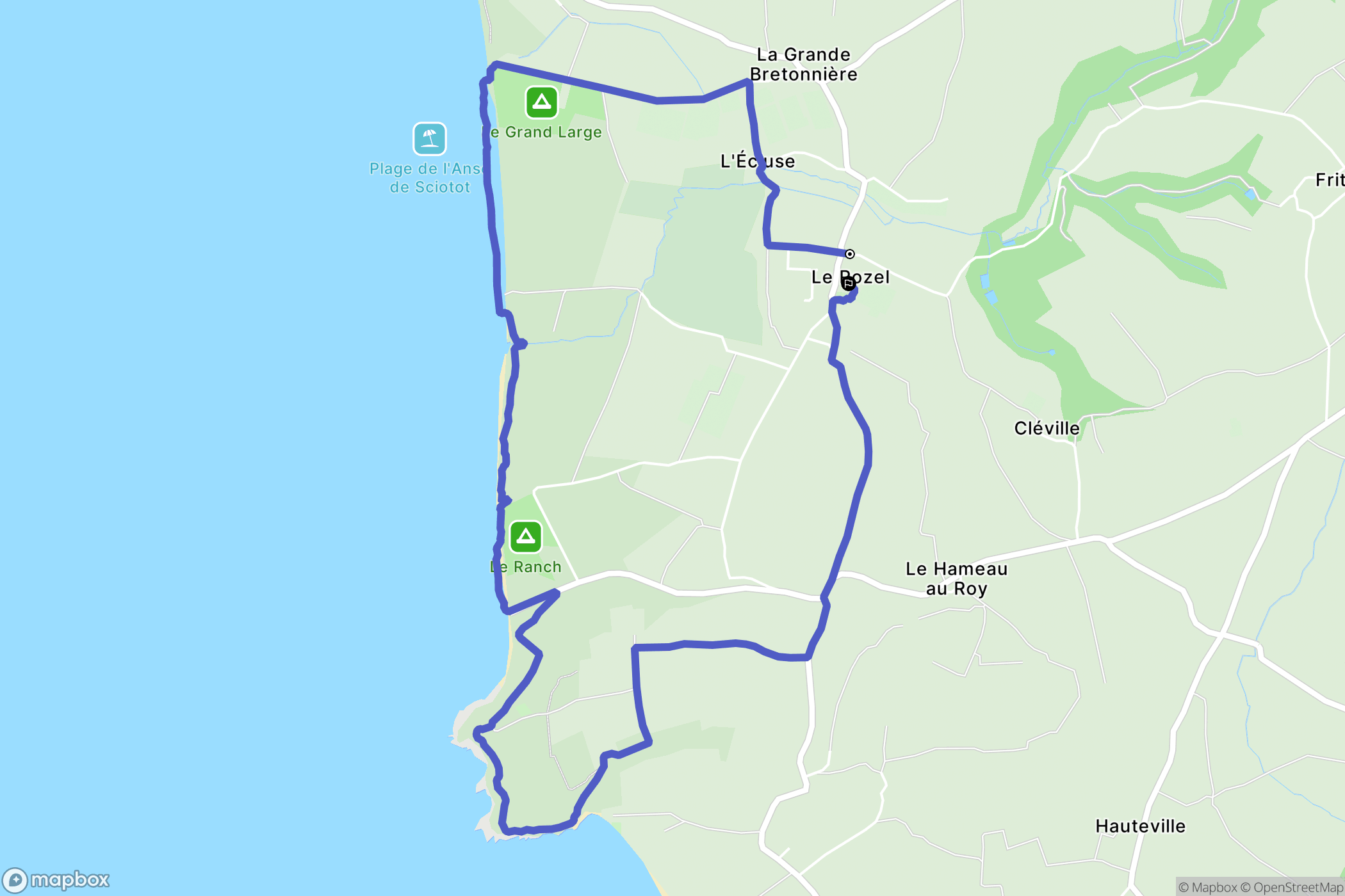 Le Rozel : carte du parcours de randonnée - France