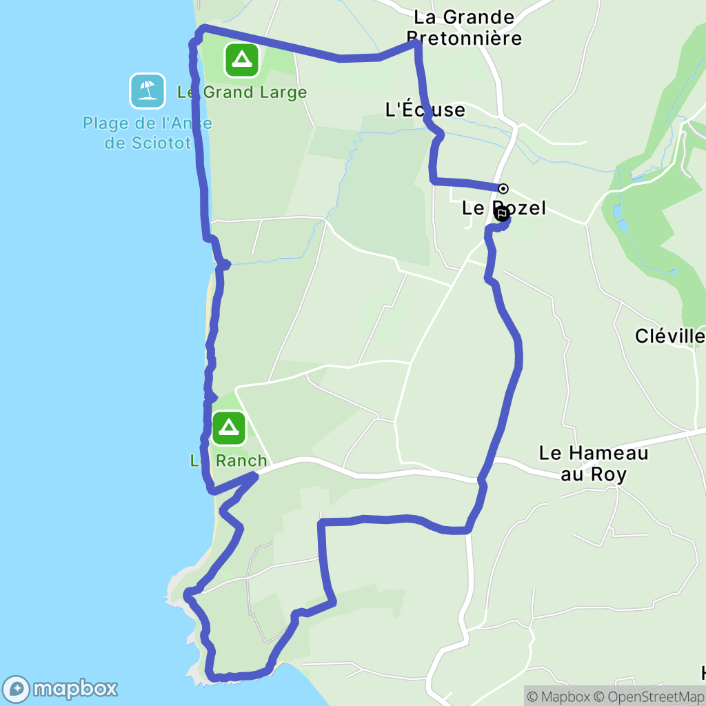 Le Rozel : carte du parcours de randonnée - France